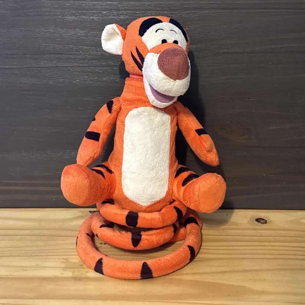 Disney Bouncing Singing Tigger 13" Plush Toy Just Play Winnie the Pooh Orange